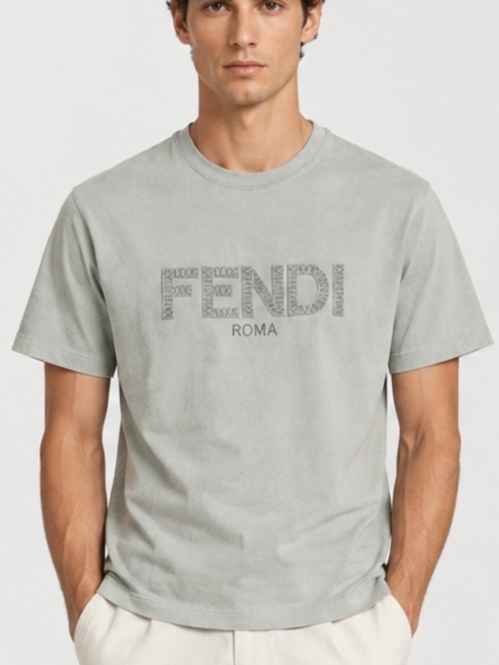 FENDI Roma Embroidered Logo Tee (XL) - Picture 2 of 14
